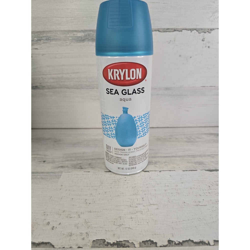 Krylon Sea Glass Aqua Semi-Translucent Frosted Finish Spray Paint 12 oz 9037